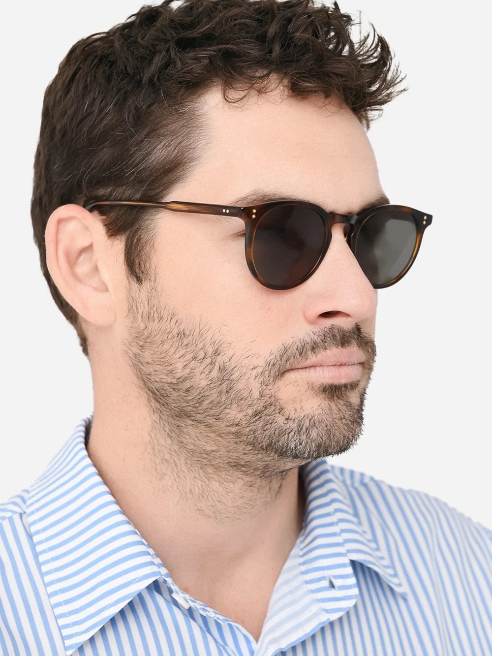 Garrett Leight Carlton classic tortoise brown frame green lenses sunglasses